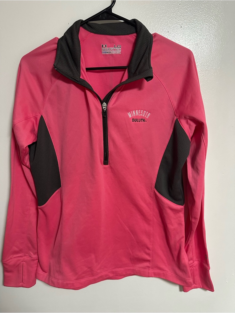 Under Armour LG Women's Pink and Black Quarter-Zip Pullover Jacket